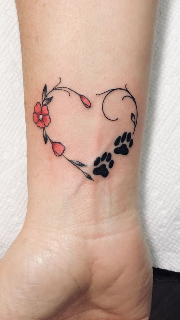 Heart and Paw: Paw Print Tattoo